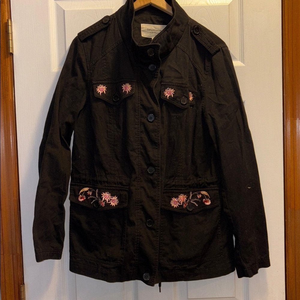 Bagatelle Embroidered Flower Jacket Blazer Cotton , L